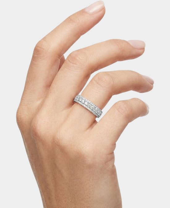 
Moissanite Pave Engagement Ring in SILVER view 1