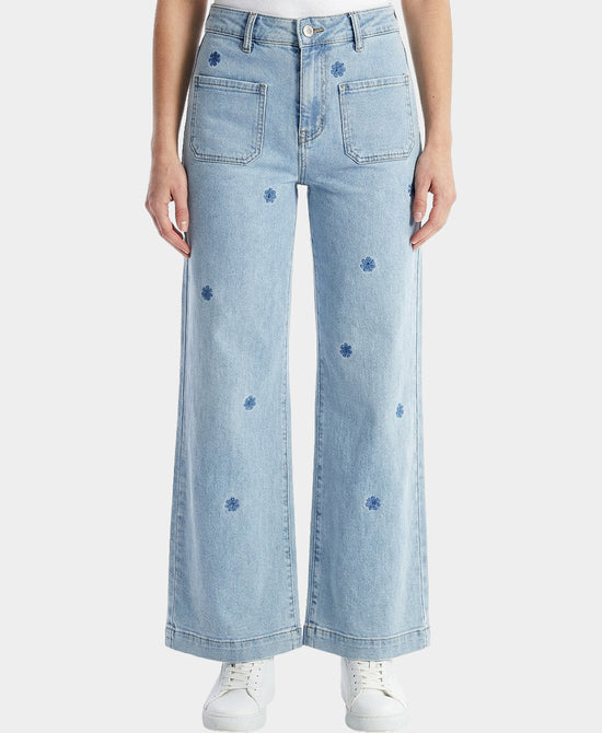 Jeans w/ Embroidered Detail view 1