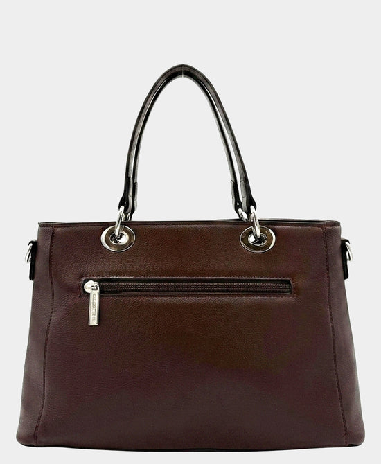
Leather Tote w/ Bow in CHOCOLATE view 2