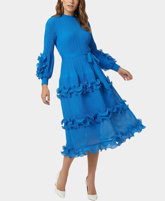 Plisse Pleated Ruffle Dress view 