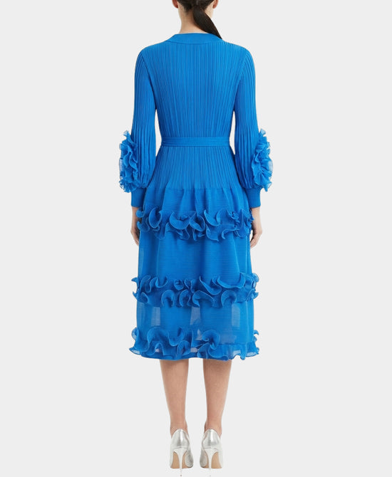 Plisse Pleated Ruffle Dress view 