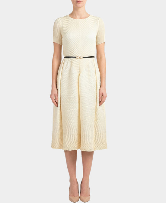 Plisse Pleated Midi Dress view 
