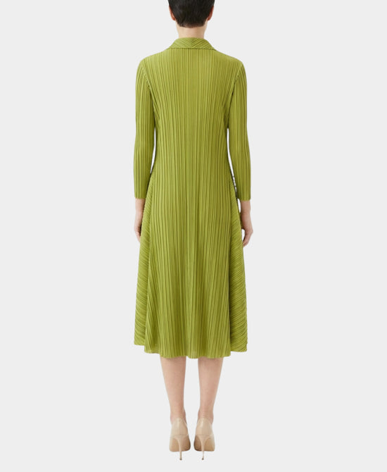 Plisse Pleated Dress w/ Sequin Flowers view 2