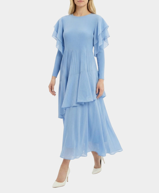 Plisse Pleated Dress w/ Ruffles view 1