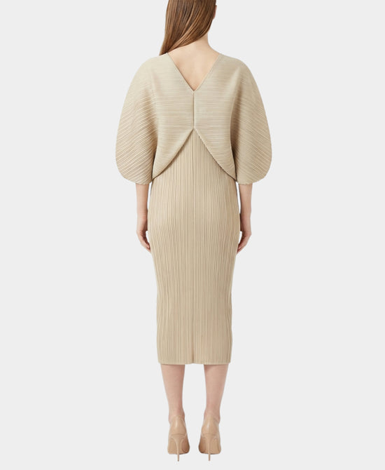 Plisse Pleated Dress w/ Dolman Sleeves view 2