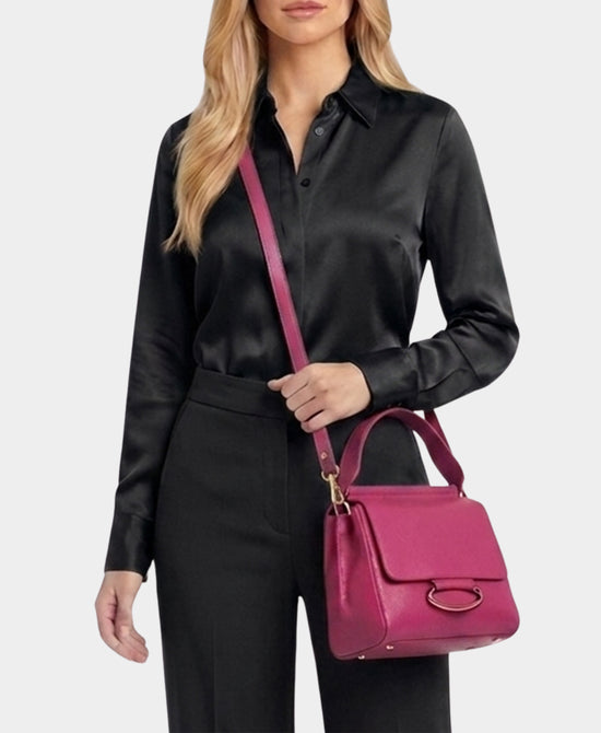 
Leather Crossbody Bag in RASPBERRY view 1