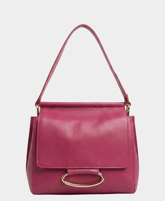 
Leather Crossbody Bag in RASPBERRY view 1