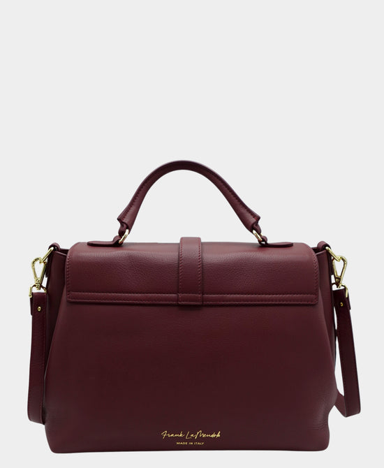 
Leather Envelope Satchel Bag in WINE view 2