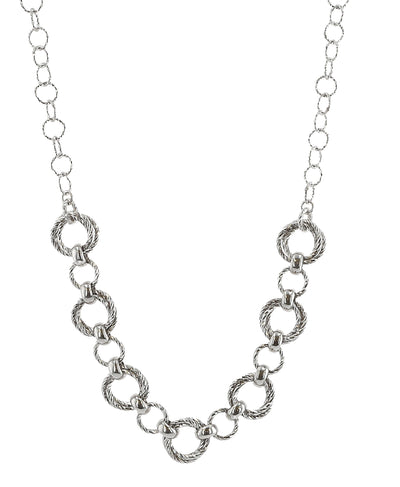 Sterling Silver Textured Circle Necklace image 1