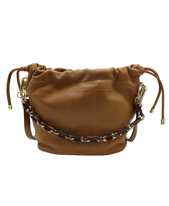 Leather Bucket Bag w/ Chain view 