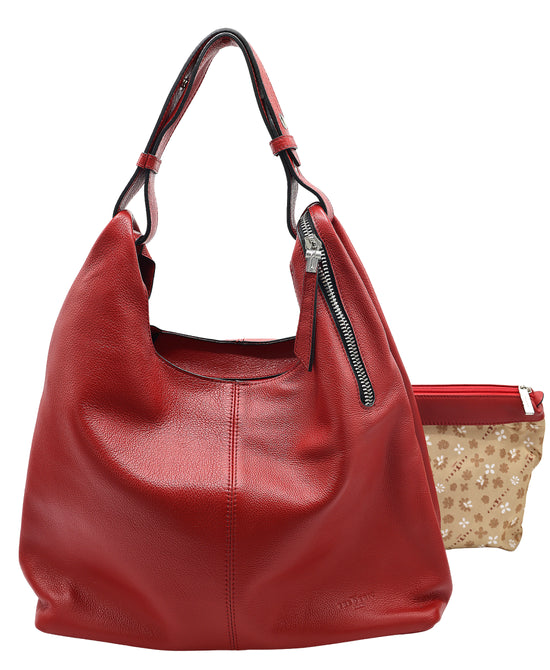 Leather Hobo Shoulder Bag view 