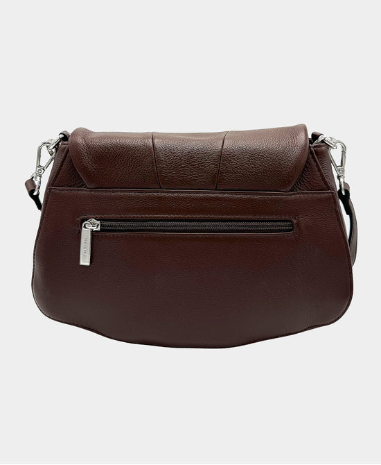 Leather Pleated Crossbody Bag w/ Chain Detail view 
