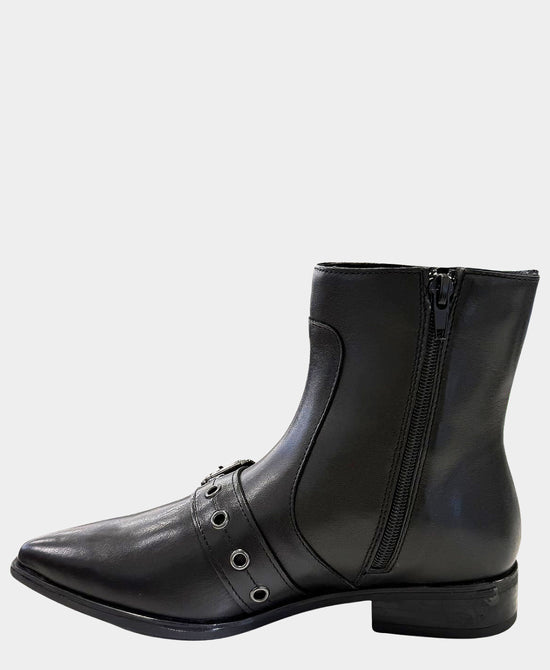 
Leather Buckle Bootie in BLACK view 2