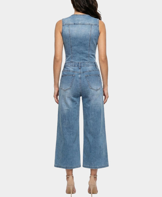 
Denim Jumpsuit in MEDIUM WASH view 2