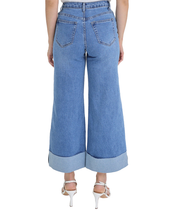 Wide Leg Jeans w/ Folded Hem view 
