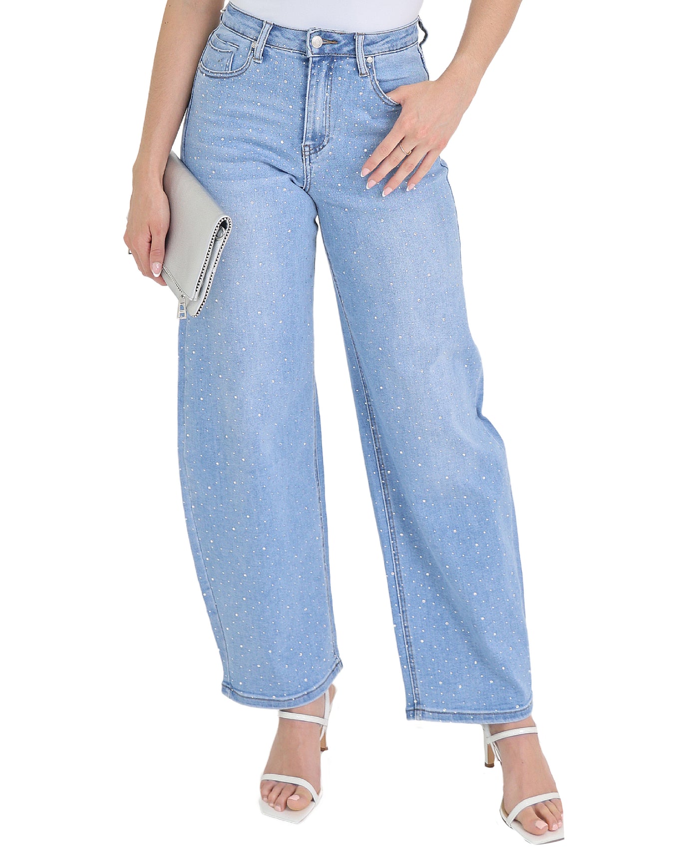 Barrel Jeans w/ Crystals view 1