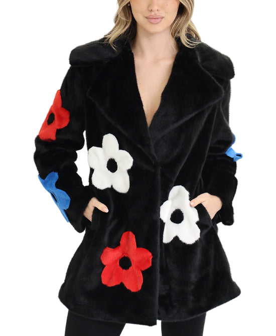 Faux Fur Flower Coat view 