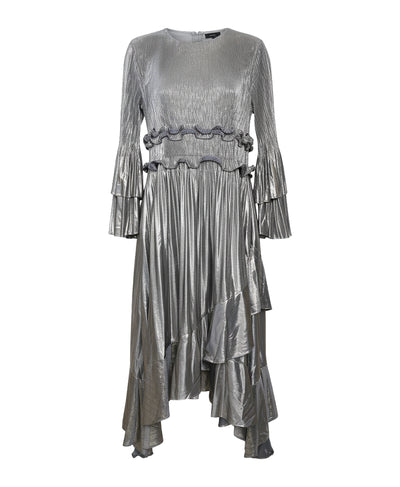 Plisse Hanky Hem Midi Dress image 1