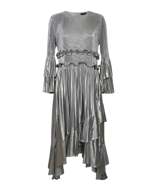 Plisse Hanky Hem Midi Dress view 