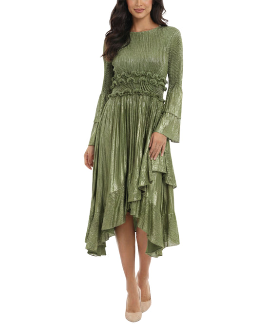 Plisse Hanky Hem Midi Dress view 