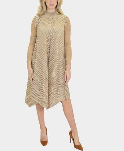 Plisse Asymmetrical Midi Dress image 1