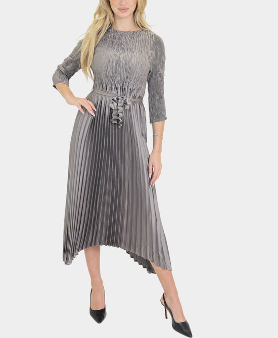 Metallic Plisse Asymmetrical Dress view 