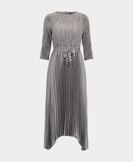 Metallic Plisse Asymmetrical Dress view 