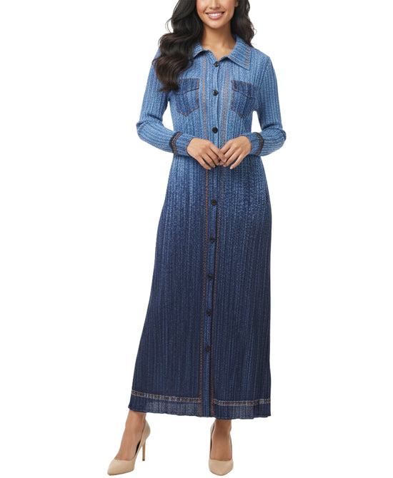 Denim Print Maxi Dress view 