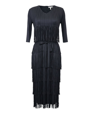 Plisse Tiered Fringe Maxi Dress image 1