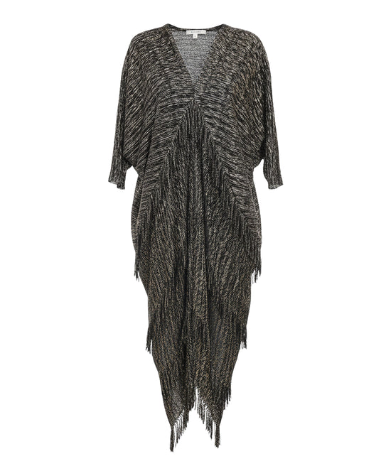 Plisse Tiered Fringe Maxi Dress view 