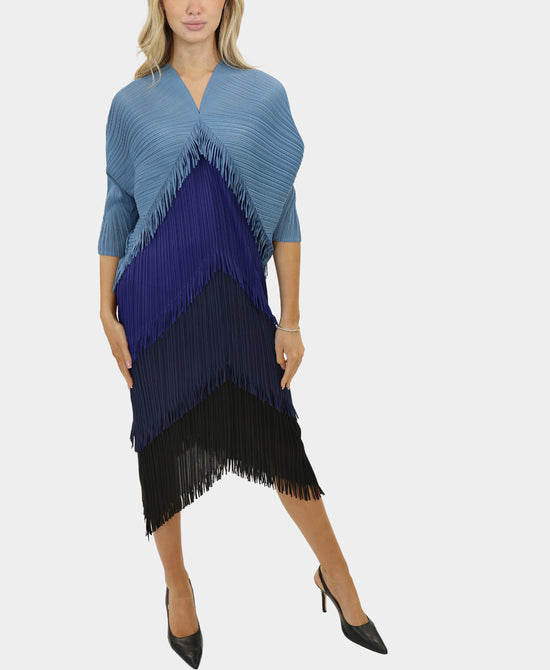Plisse Fringe Dress view 