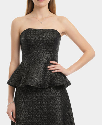 Strapless Metallic Peplum Top image 1