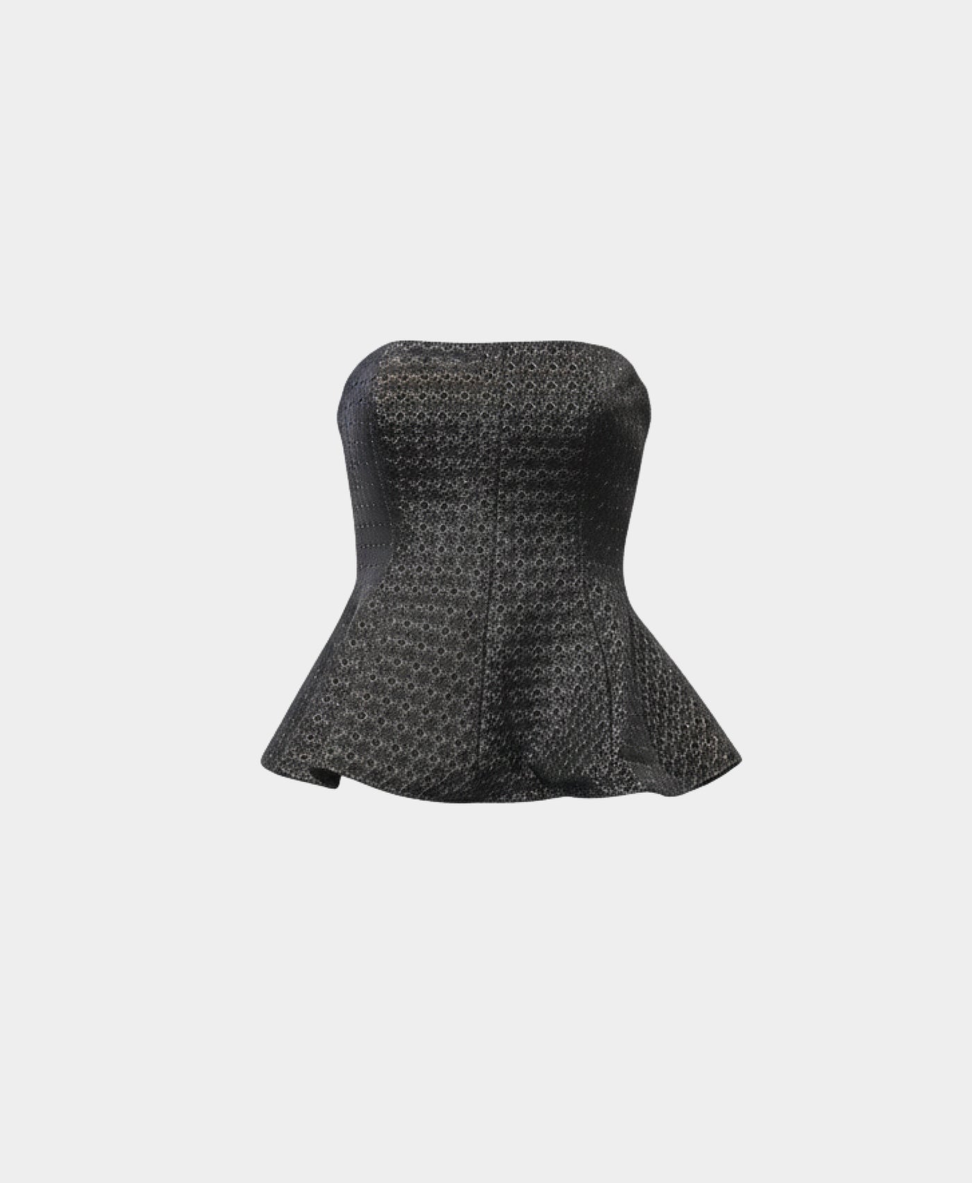 Strapless Metallic Peplum Top view 3