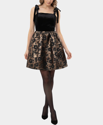 Velvet Printed Metallic Dress image 1