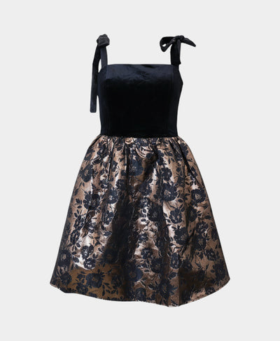 Velvet Printed Metallic Dress image 3