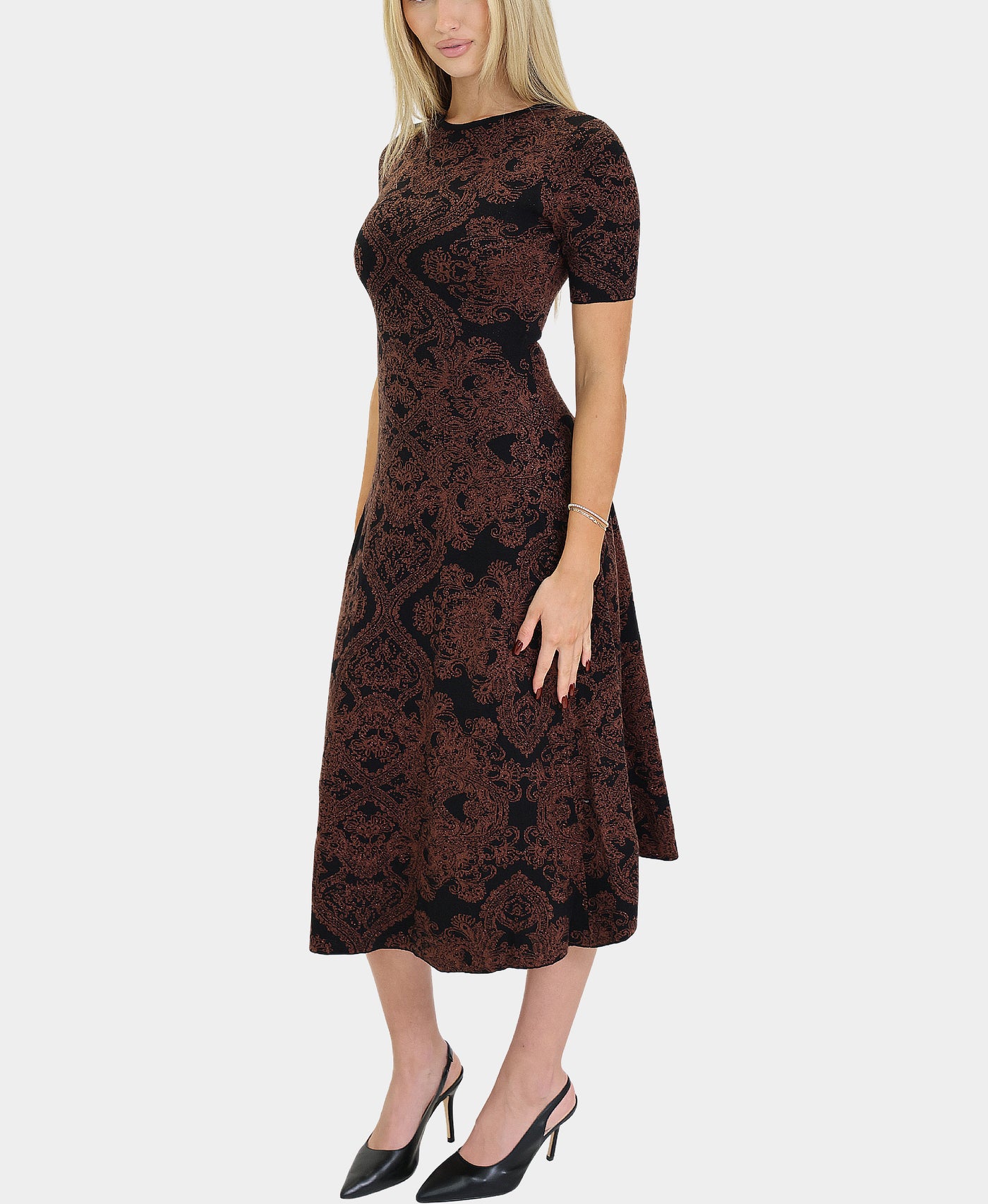 Printed Knit Midi Dress view 2