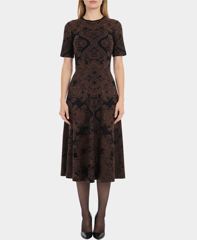Printed Knit Midi Dress image 1