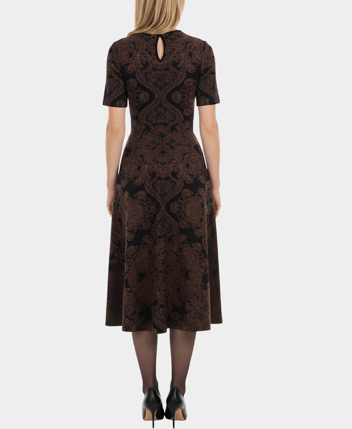 Printed Knit Midi Dress view 3
