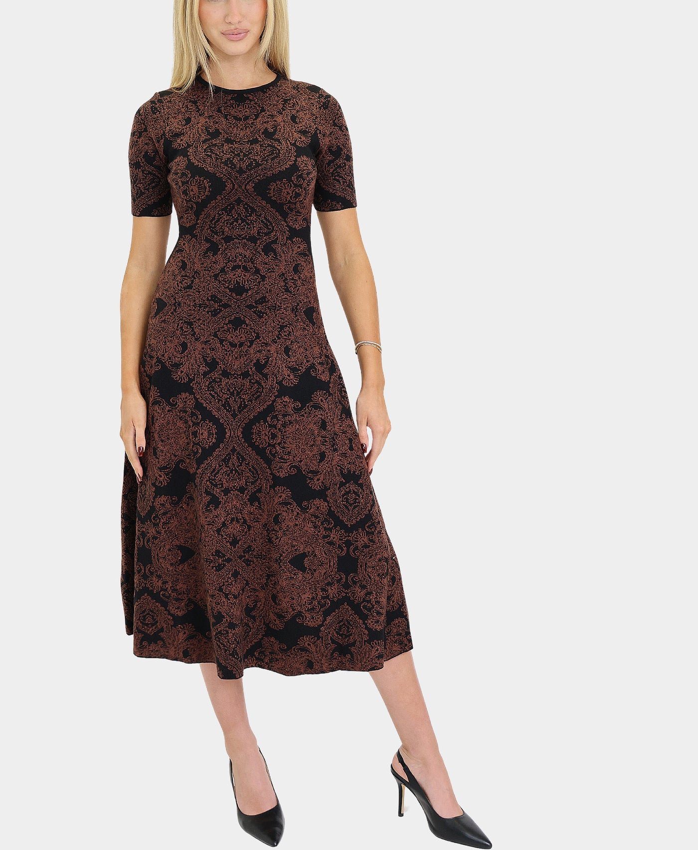 Printed Knit Midi Dress view 4