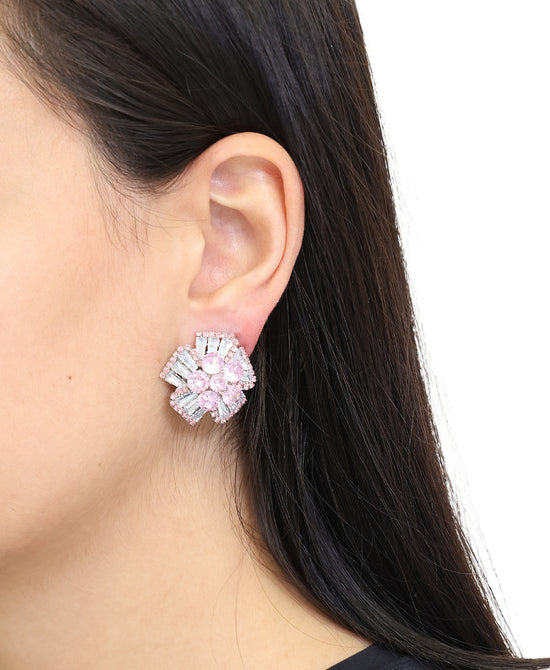 Crystal Flower Stud Earrings view 