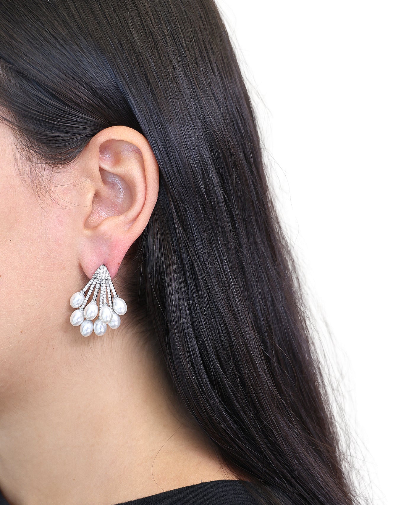 Faux Pearl Drop Earrings view 1