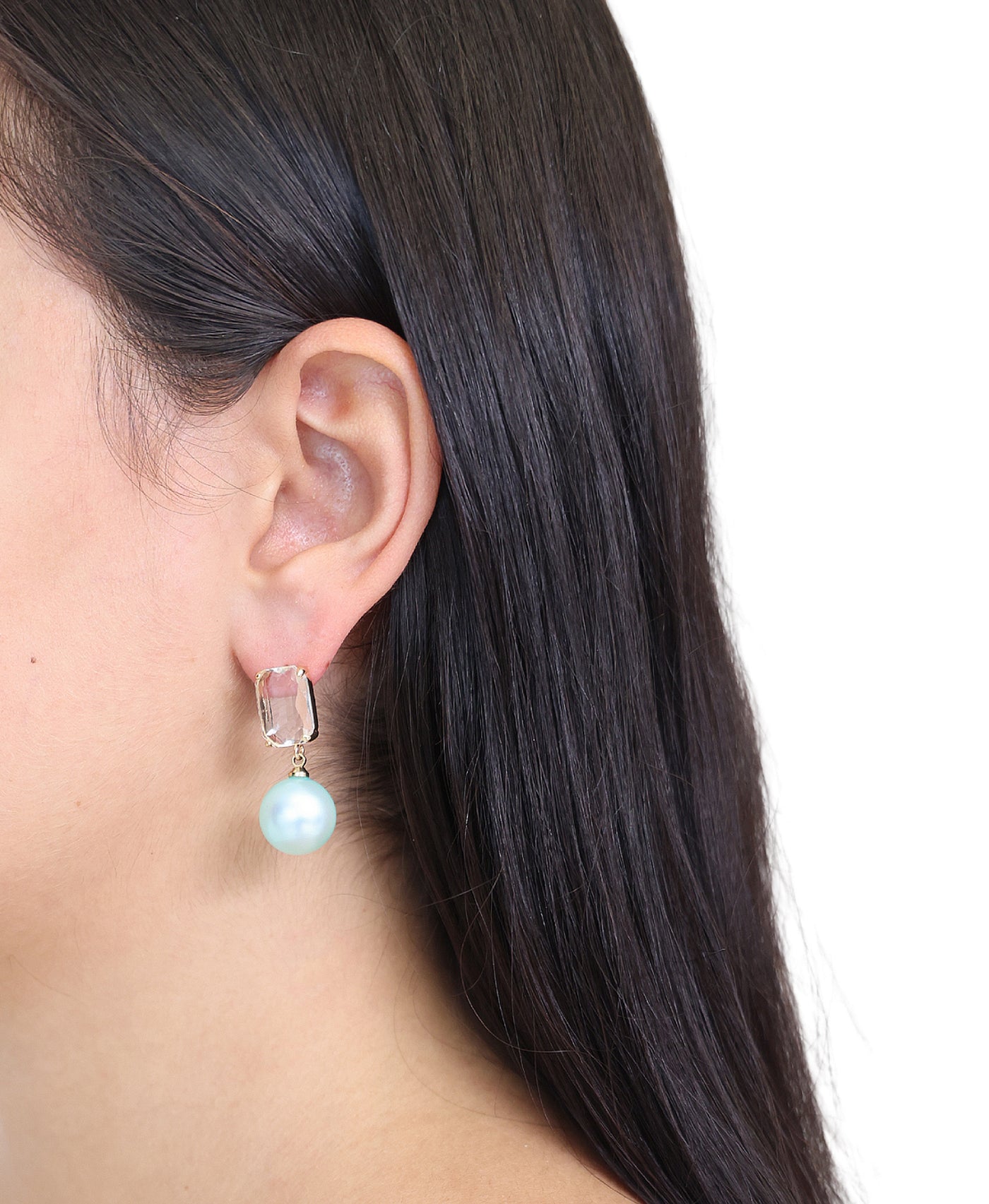 Iridescent Faux Pearl Drop Earrings view 1