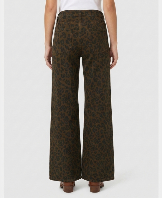 
Leopard Print Wide Leg Jeans in BROWN MULTI view 2