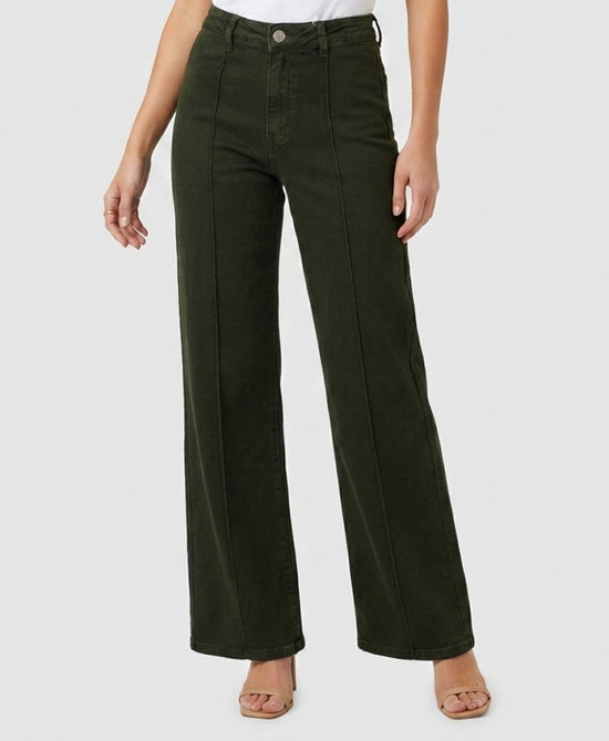 
Jeans w/ Front Seam Detail in OLIVE view 1