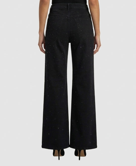 
Wide Leg Jeans w/ Crystals in BLACK view 2