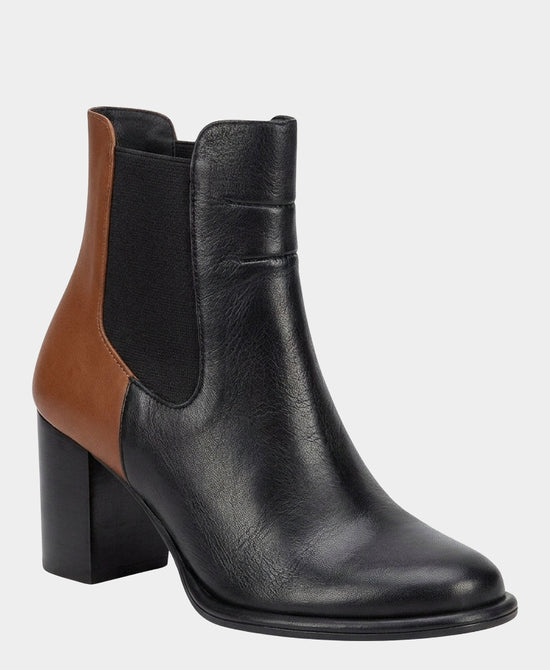 
Leather Colorblock Chelsea Bootie in BLACK/TAN view 1