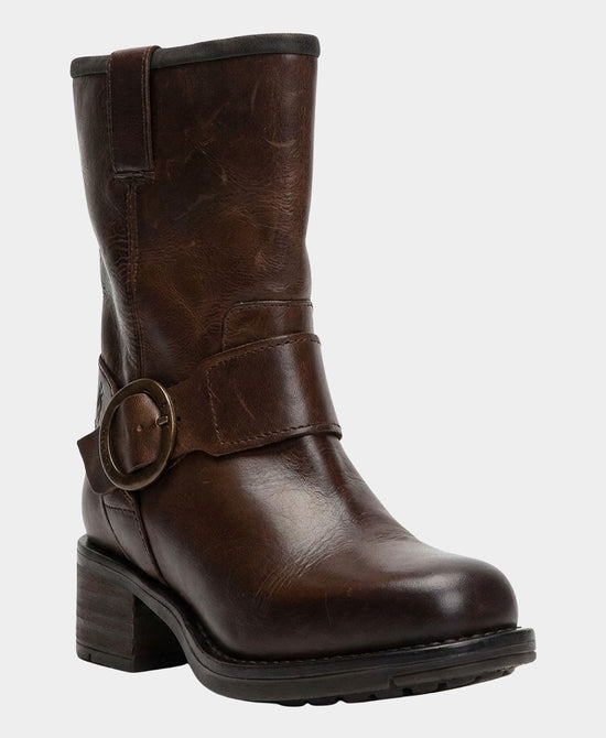 
Leather Moto Buckle Boot in BROWN view 1