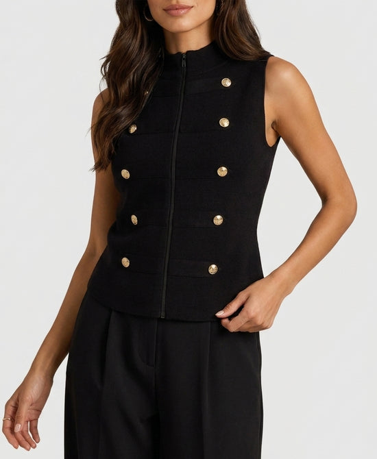 
Knit Band Vest in BLACK view 1