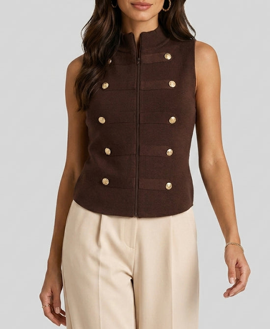 
Knit Band Vest in BROWN view 1