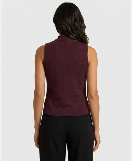 
Knit Band Vest in BURGUNDY view 2